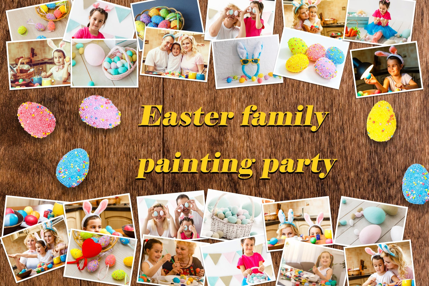 Easter Backdrops Wooden Family Fun Personalised Backdrop TWW3-52