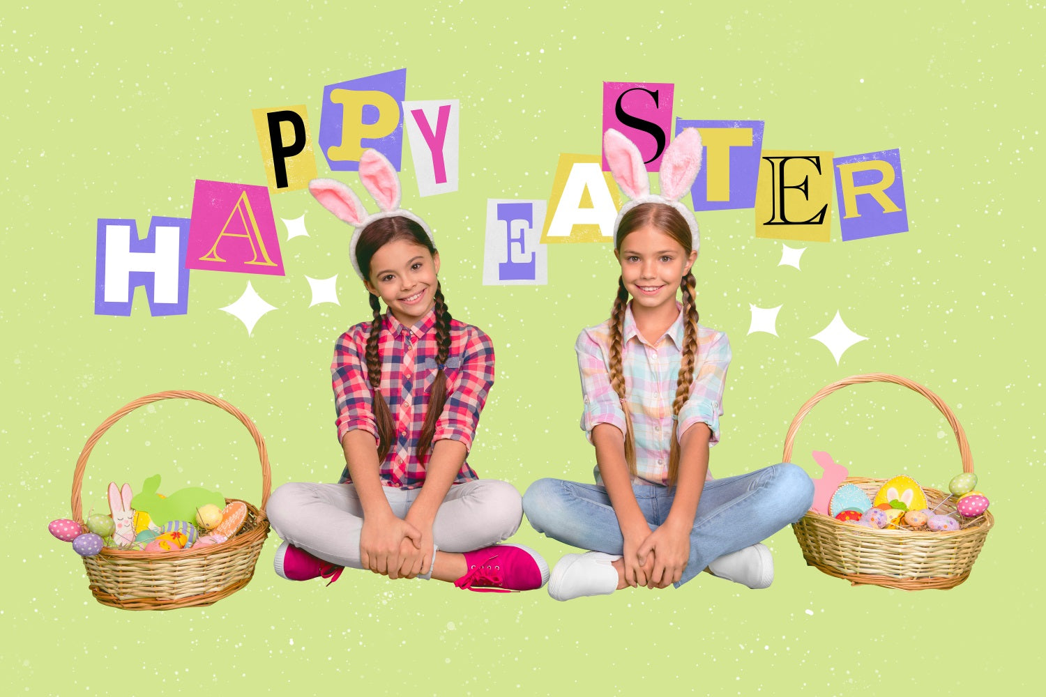 Easter Photo Backdrop Egg Baskets Personalized Backdrop TWW3-53
