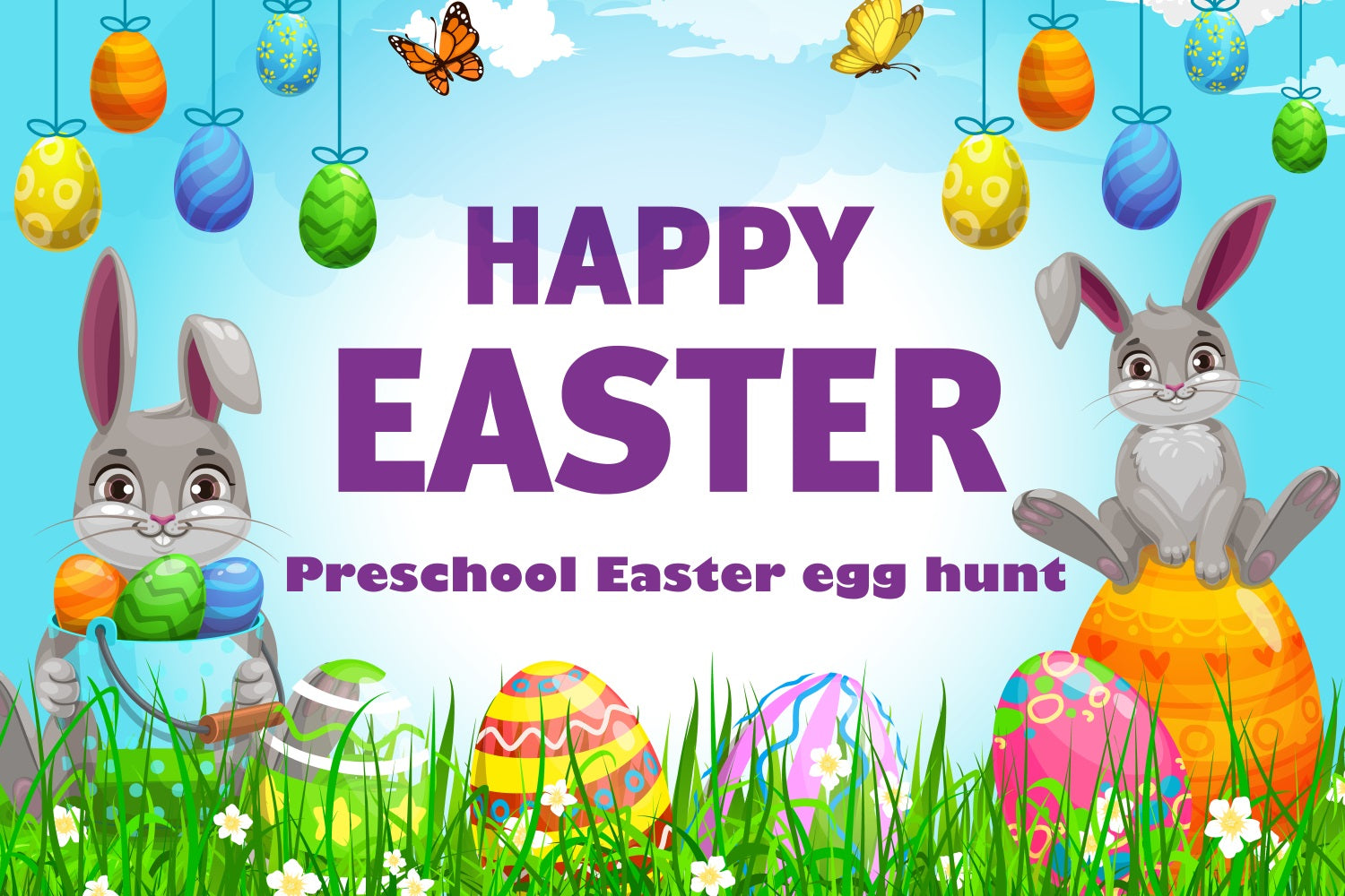 Easter Photo Backdrop Ideas Bunny Eggs Meadow Personalized Backdrop TWW3-57