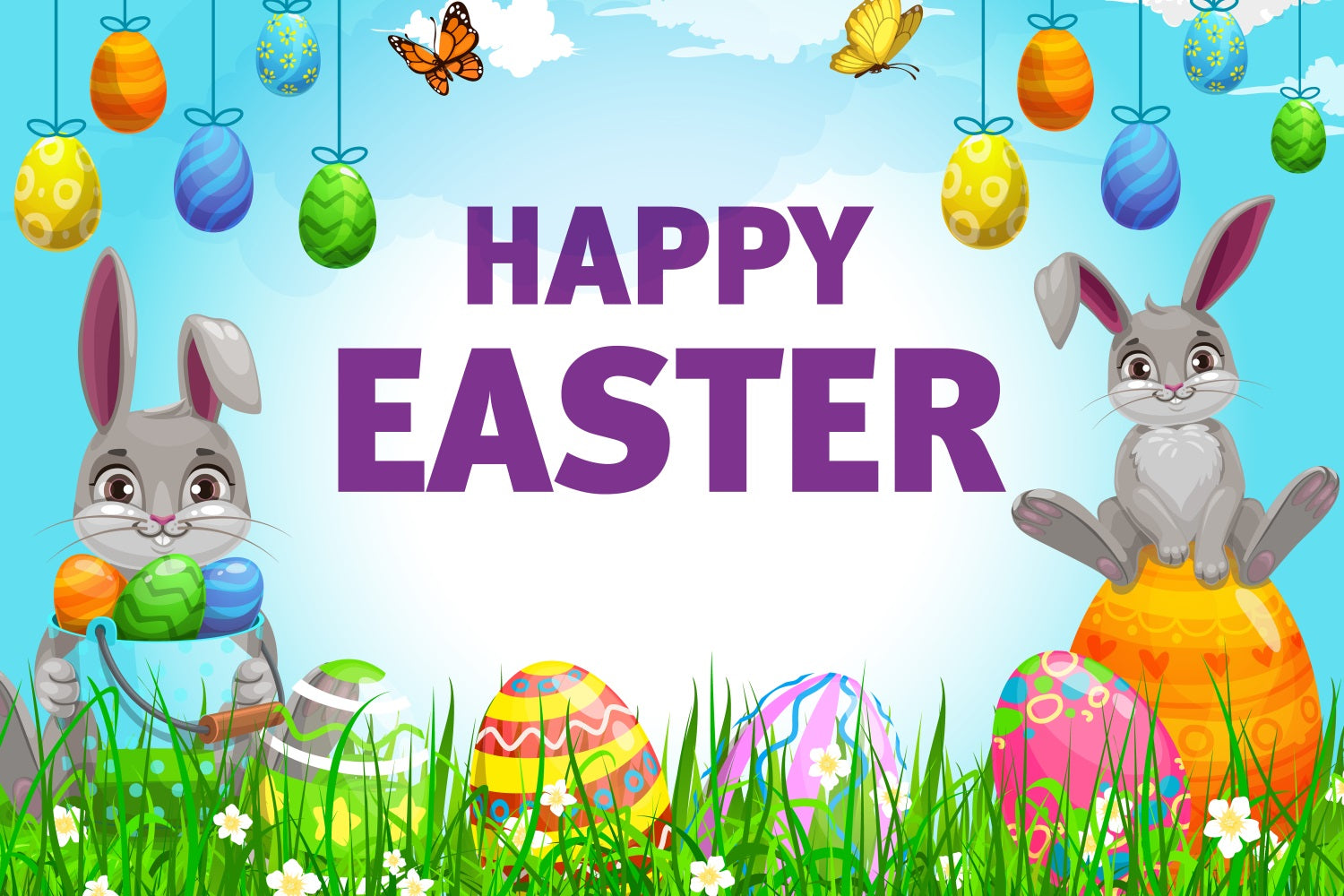 Easter Photo Backdrop Ideas Bunny Eggs Meadow Personalized Backdrop TWW3-57