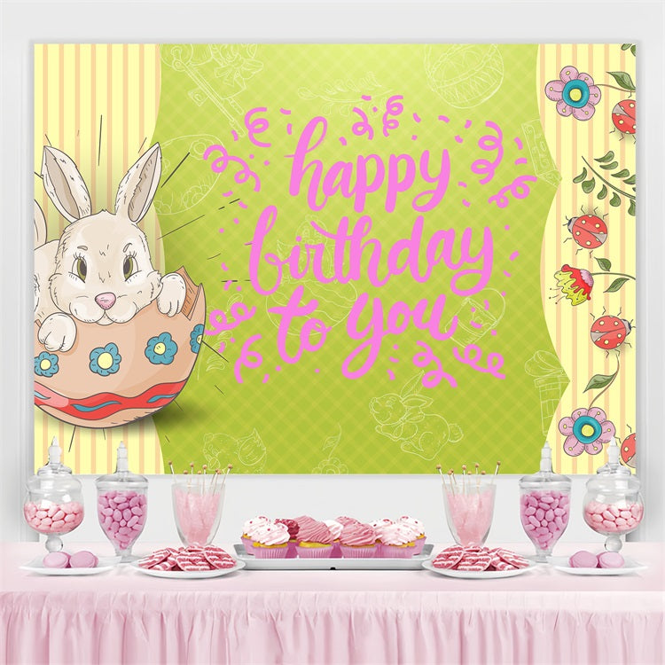 Backdrops For Easter Birthday Cheer Bunny Egg Customized Backdrop TWW3-59