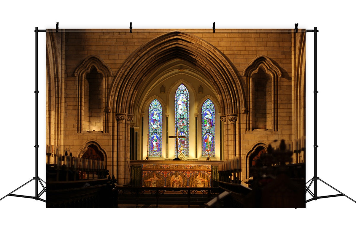 Easter Backdrops For Church Gothic Church Sacred Altar Backdrop TWW3-7