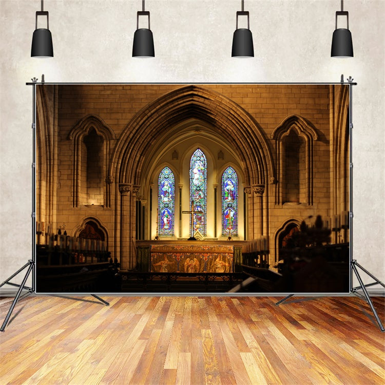 Easter Backdrops For Church Gothic Church Sacred Altar Backdrop TWW3-7