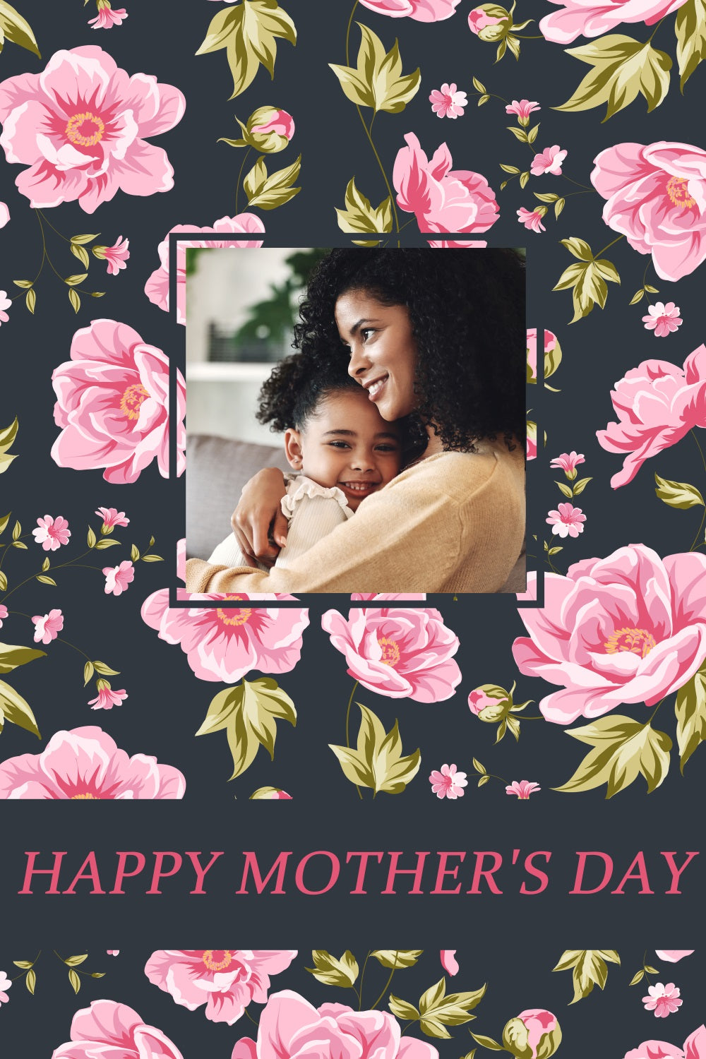 Backdrops For Mother's Day Pink Floral Personalised Backdrop TWW4-13