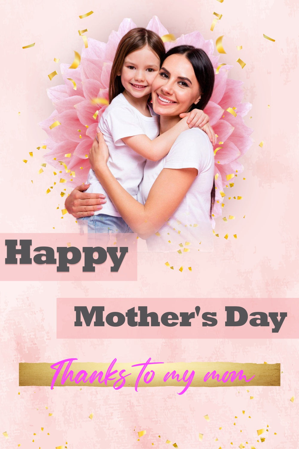 Happy Mothers Day Backdrop Confetti Love Flower Custom Backdrop TWW4-15