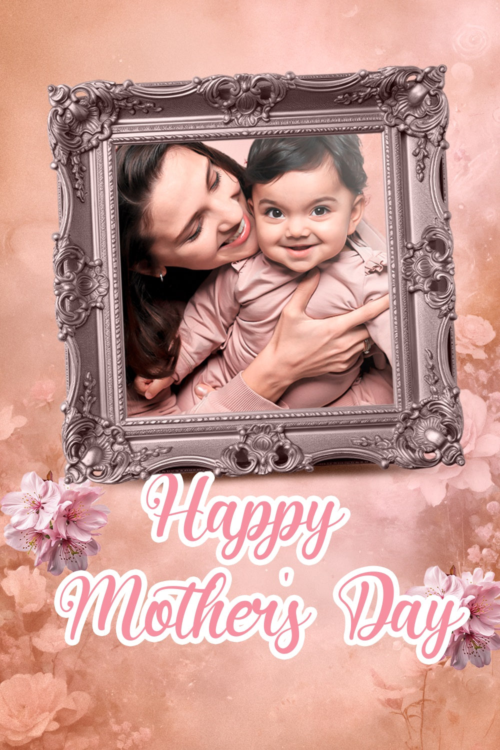 Mothers Day Photo Backdrops Vintage Pink Frame Customized Backdrop TWW4-16