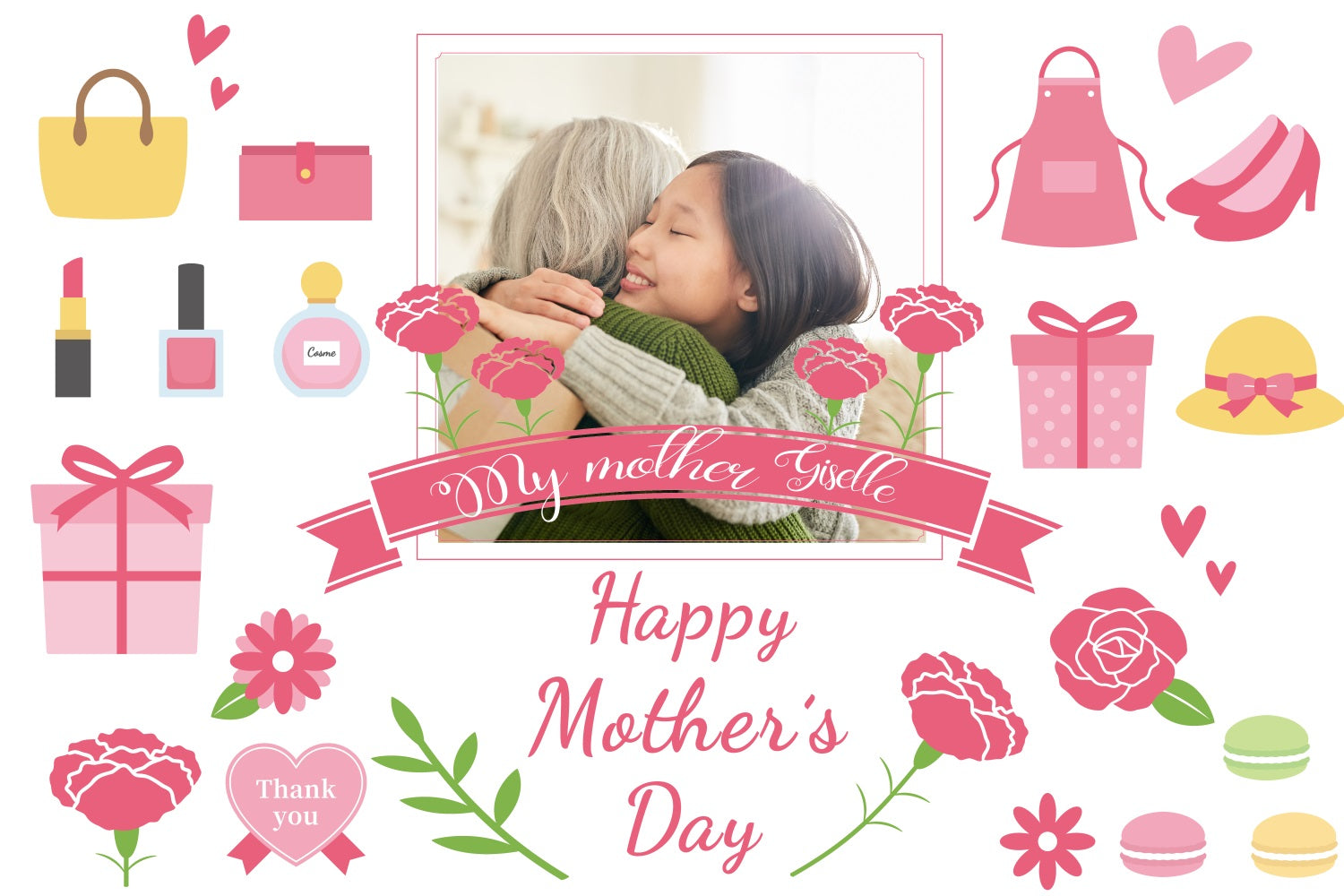 Mother's Day Photo Backdrops Floral Makeup Personalized Backdrop TWW4-18