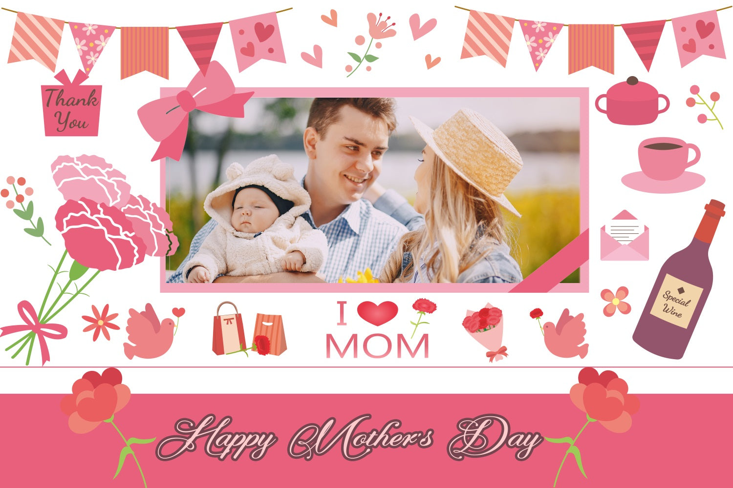 Mother's Day Backdrop Ideas Cute Family Gathering Custom Backdrop TWW4-19