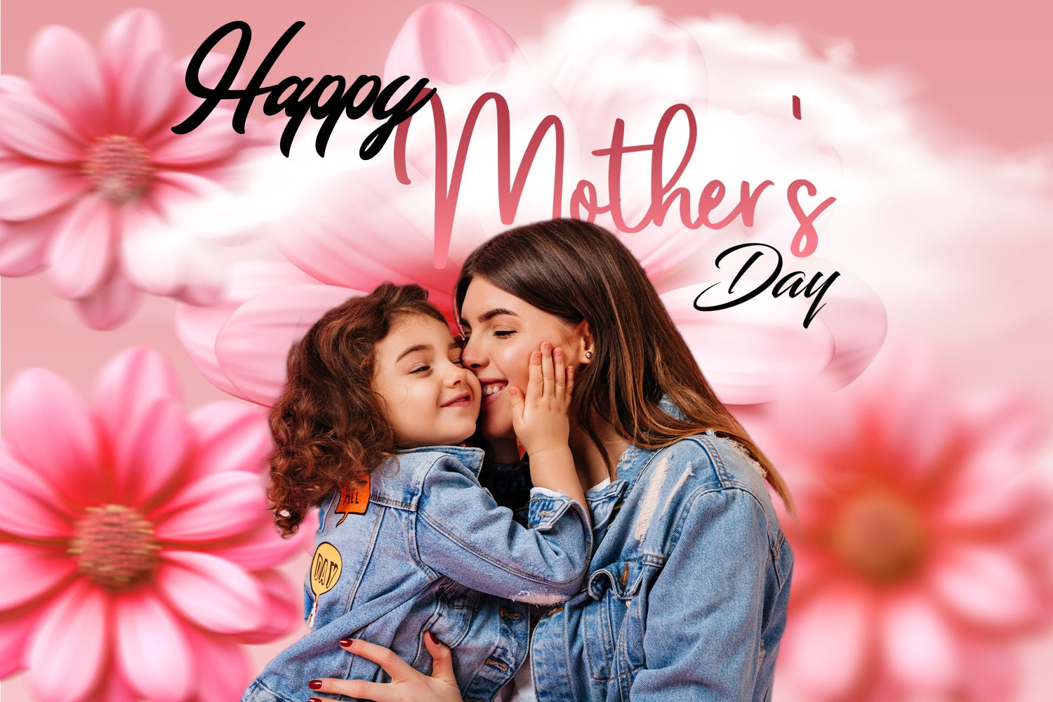 Mothers Day Photo Backdrop Daisy Bloom Personalized Backdrop TWW4-5