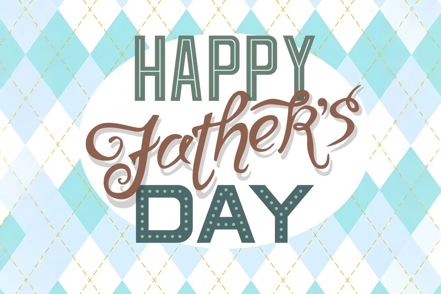 Backdrop Fathers Day Blue Argyle Retro Customized Backdrop TWW4-73