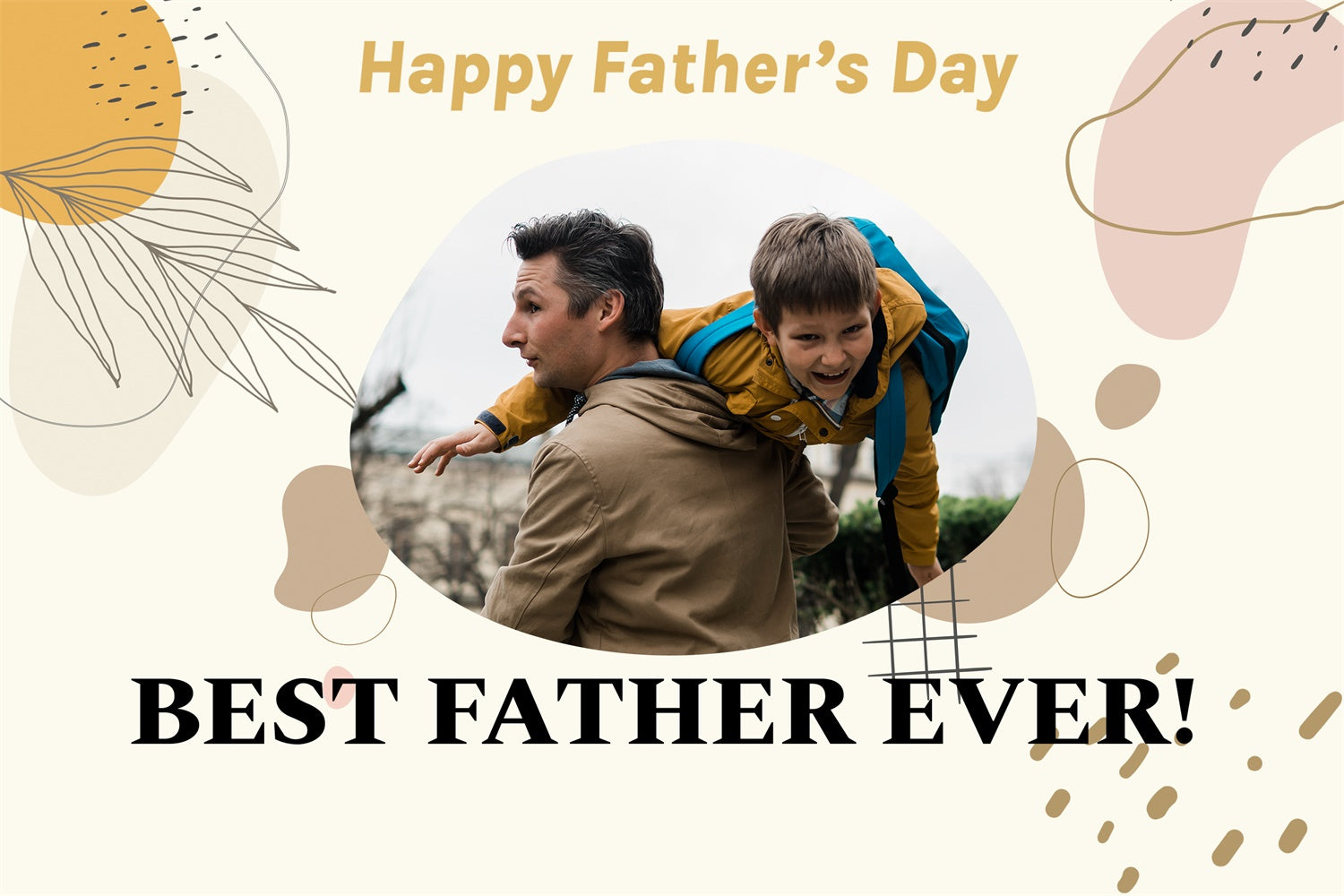 Fathers Day Photo Backdrop Minimal Modern Beige Custom Backdrop TWW4-74