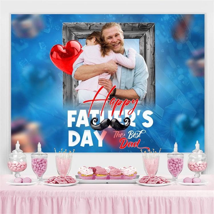 Happy Fathers Day Backdrop Wooden Frame Heart Customized Backdrop TWW4-76
