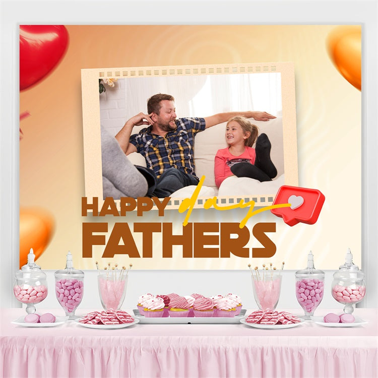 Father's Day Photo Backdrop Red Heart Bubble Custom Backdrop TWW4-78