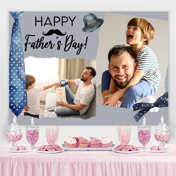 Fathers Day Photo Backdrop Watercolor Tie Gift Customized Backdrop TWW4-80