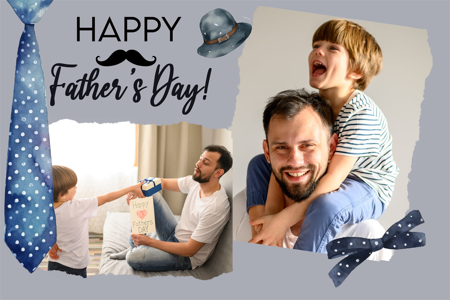 Fathers Day Photo Backdrop Watercolor Tie Gift Customized Backdrop TWW4-80