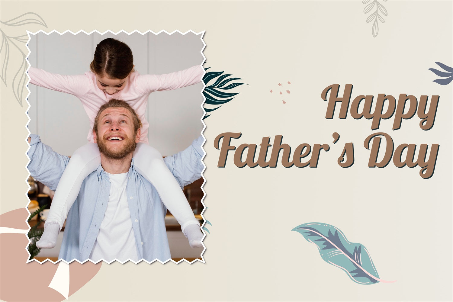 Father's Day Backdrop Pastel Leaf Design Personalized Backdrop TWW4-81