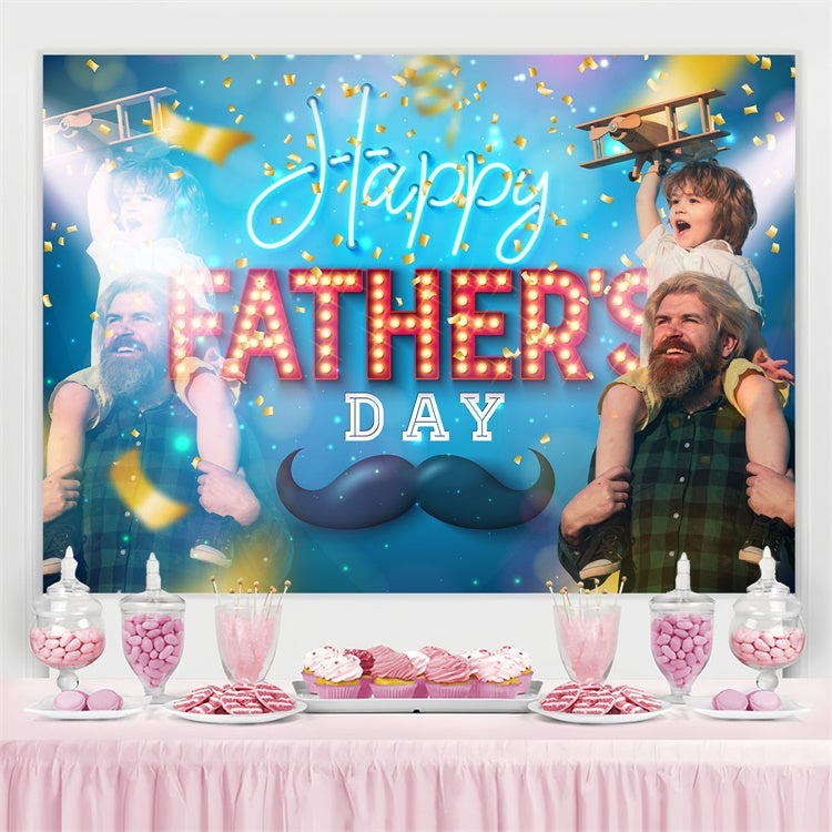 Backdrop Fathers Day Stage Spotlight Confetti Custom Backdrop TWW4-82