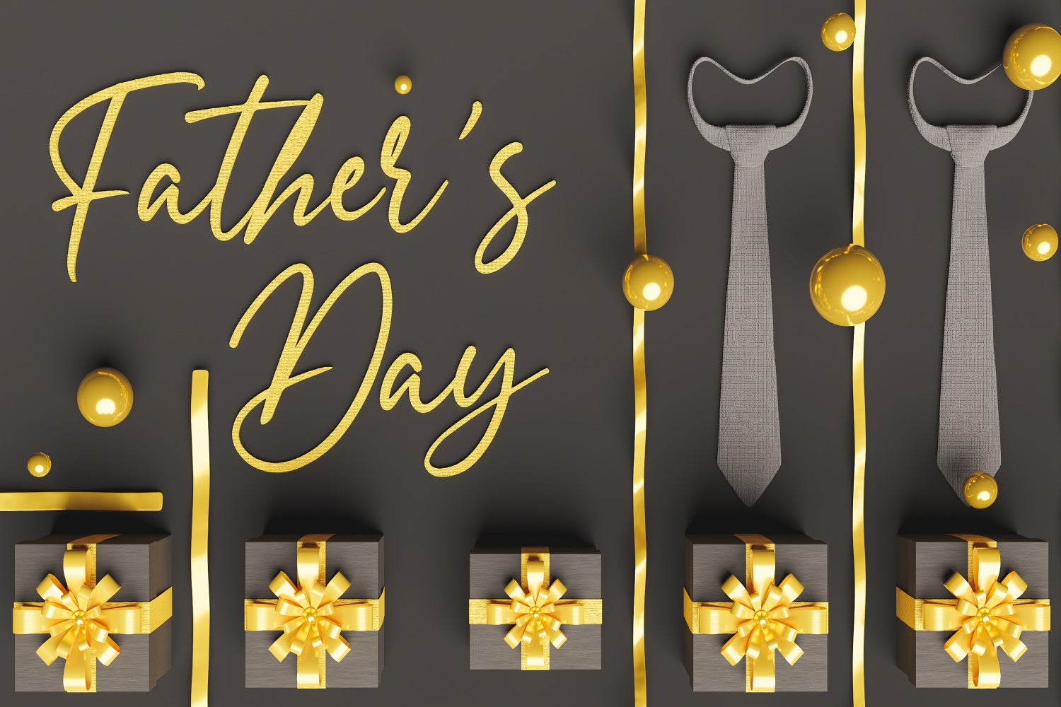 Happy Fathers Day Backdrop Chic Gift Box Tie Customized Backdrop TWW4-83
