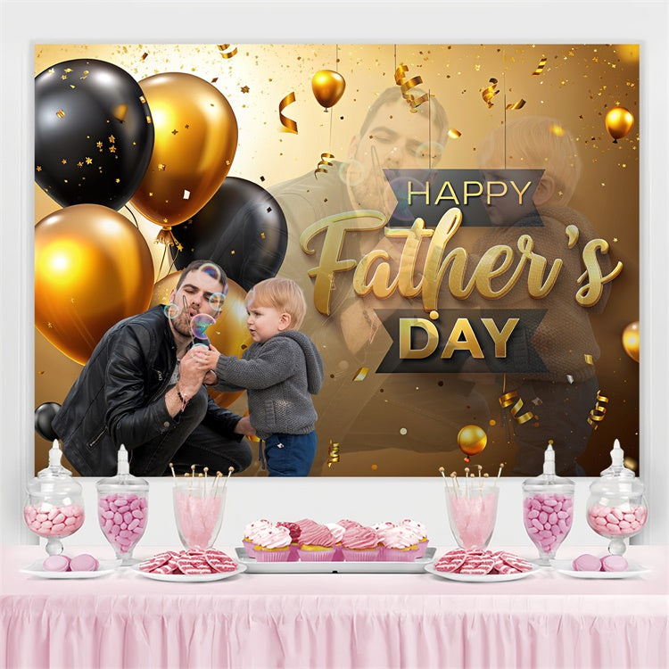 Backdrop Father's Day Golden Confetti Balloon Custom Backdrop TWW4-85