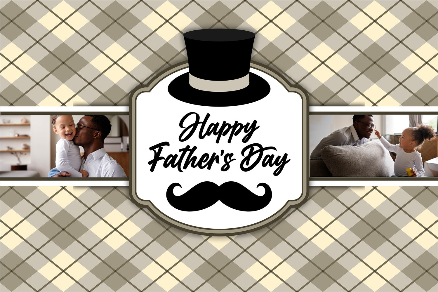 Father's Day Backdrop Elegant Plaid Pattern Customized Backdrop TWW4-89