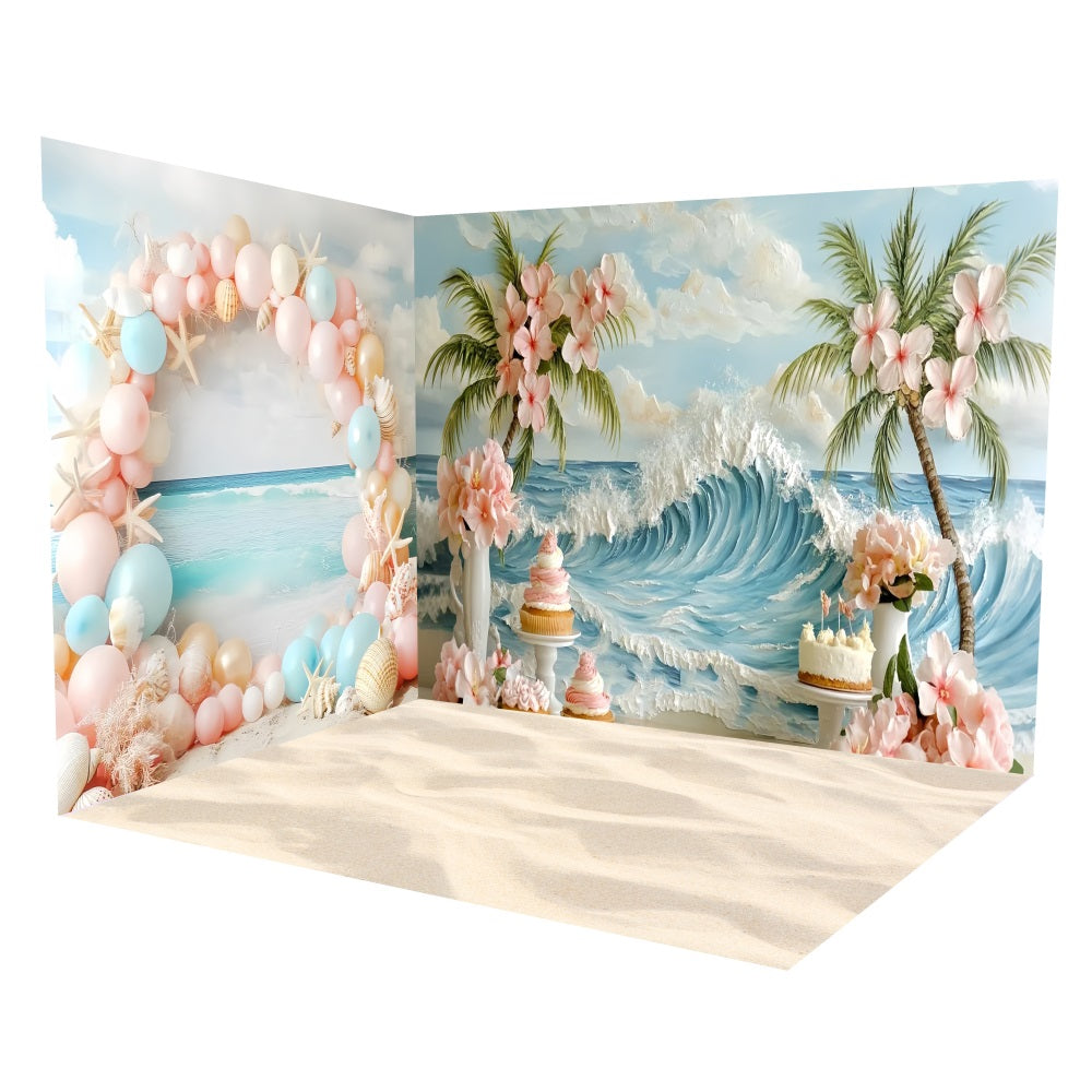 Newborn Photoshoot Backdrop Tropical Floral Beach Backdrop Room Set TWW5-18