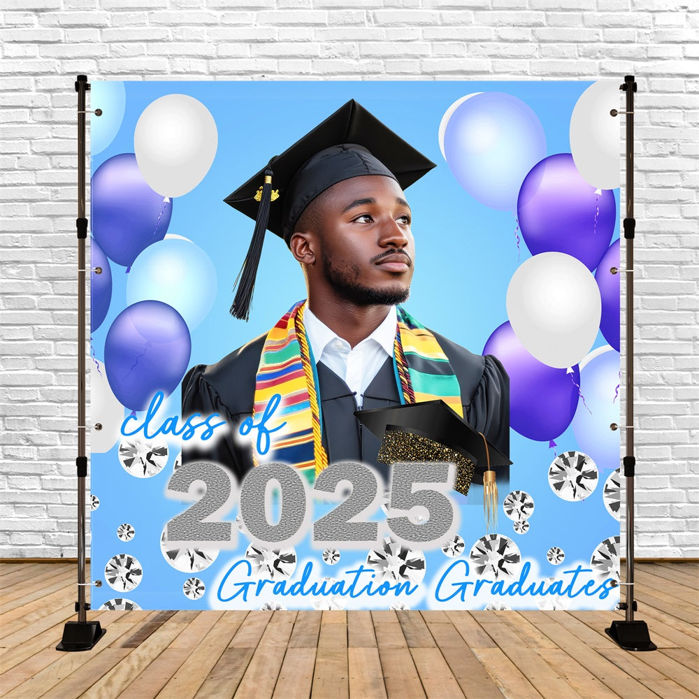 Customized Graduation Backdrop Diamond Sparkle Party Graduation Backdrop TWW5-30