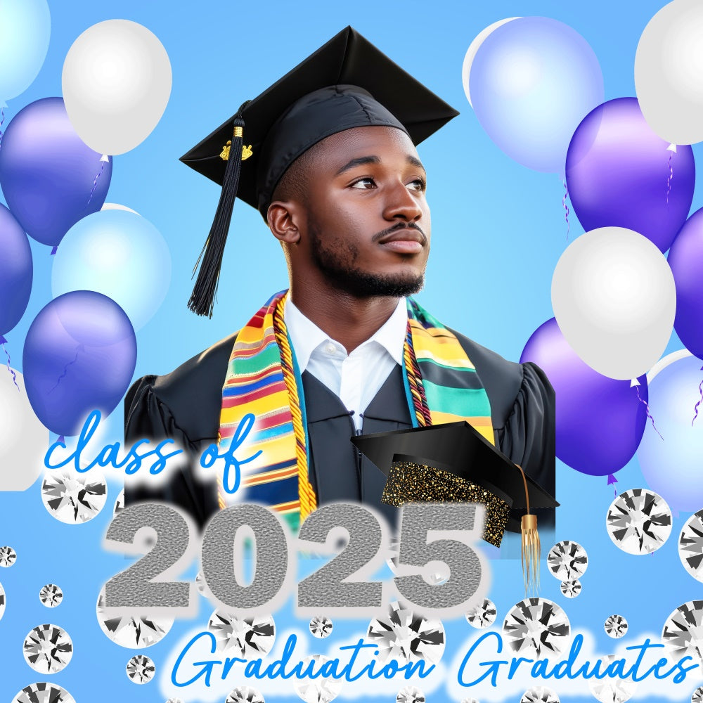 Customized Graduation Backdrop Diamond Sparkle Party Graduation Backdrop TWW5-30