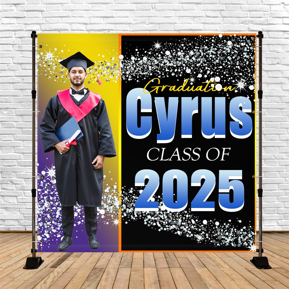 Graduated Backdrop Sparkling Confetti Custom Party Graduation Backdrop TWW5-31