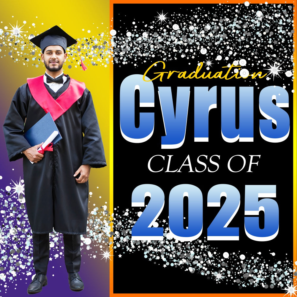 Graduated Backdrop Sparkling Confetti Custom Party Graduation Backdrop TWW5-31