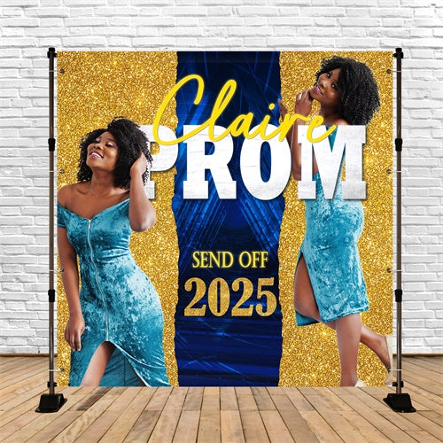 Custom Graduation Backdrop Shiny Gold Sequin Party Graduation Backdrop TWW5-32