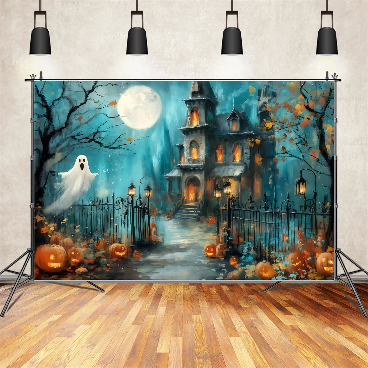 Haunted Mansion Backdrop Haunted Mansion Ghostly Pathway Halloween Backdrop TWW510-11