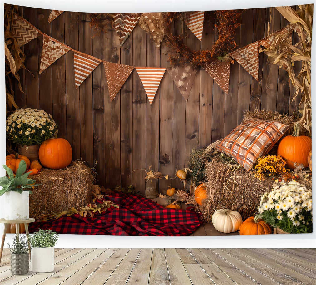 Halloween Wall Backdrop Rustic Autumn Harvest Corner Halloween Backdrop Ideas TWW510-35
