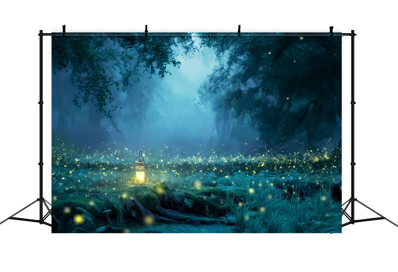 Haunted Forest Backdrop Enchanted Forest Firefly Light Halloween Photography Backdrop TWW510-39
