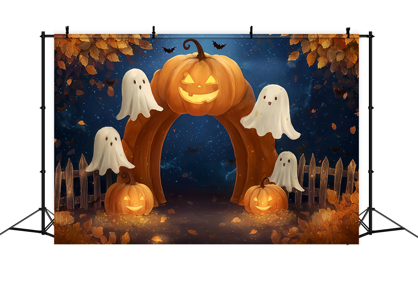 Halloween Ghost Backdrop Pumpkin Arch Ghost Path Halloween Backdrops TWW510-42