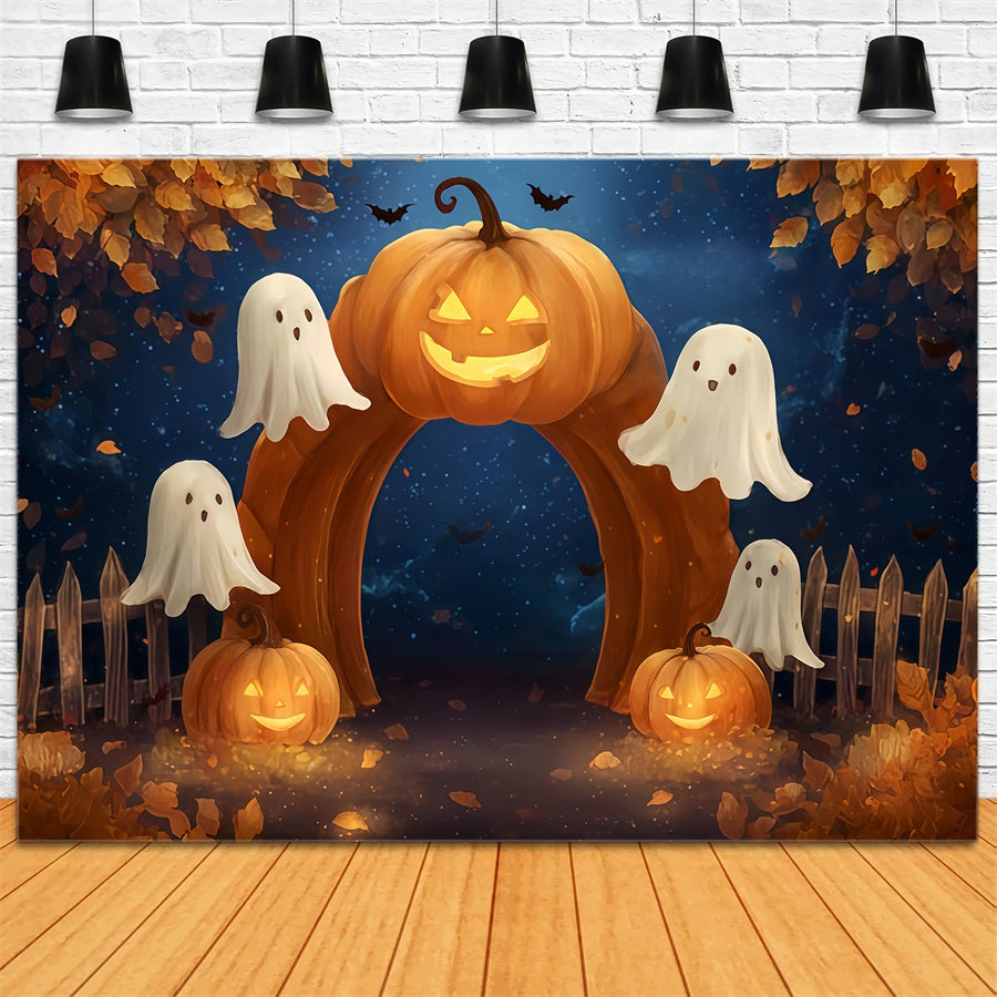 Halloween Ghost Backdrop Pumpkin Arch Ghost Path Halloween Backdrops TWW510-42