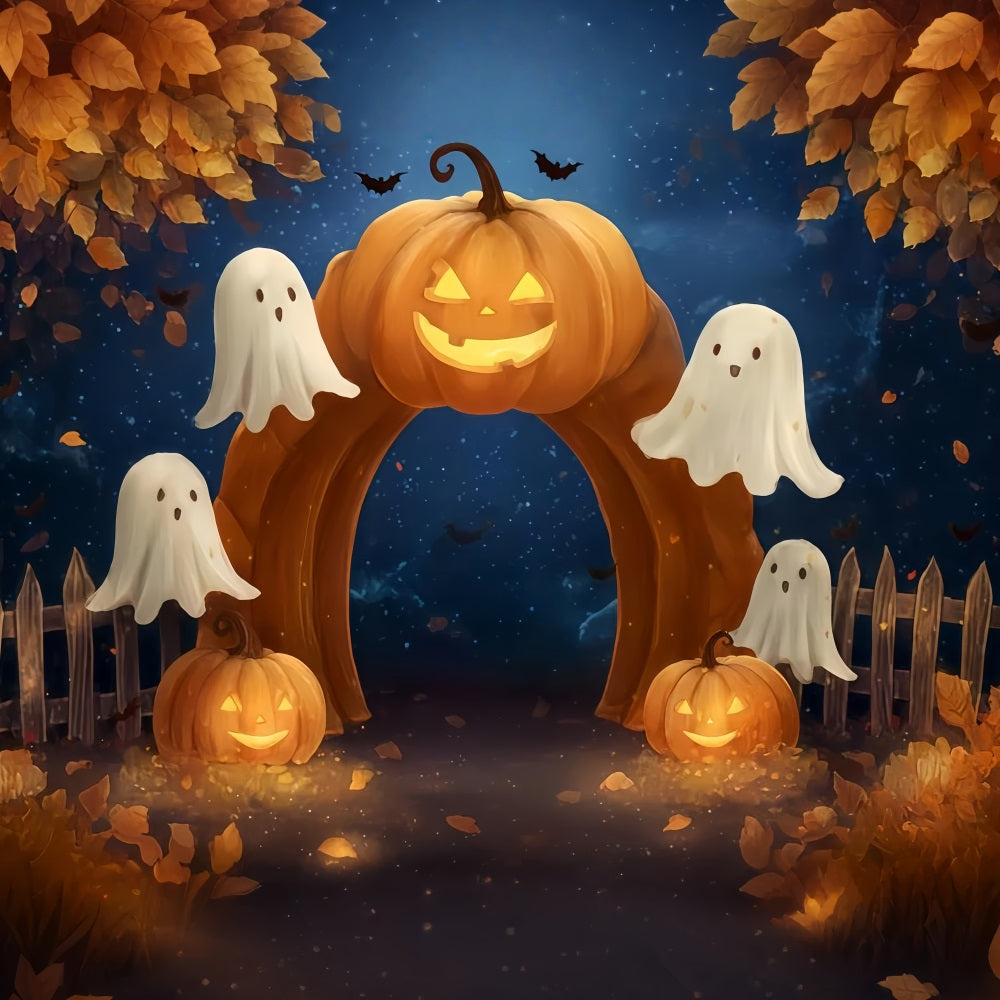 Halloween Ghost Backdrop Pumpkin Arch Ghost Path Halloween Backdrops TWW510-42