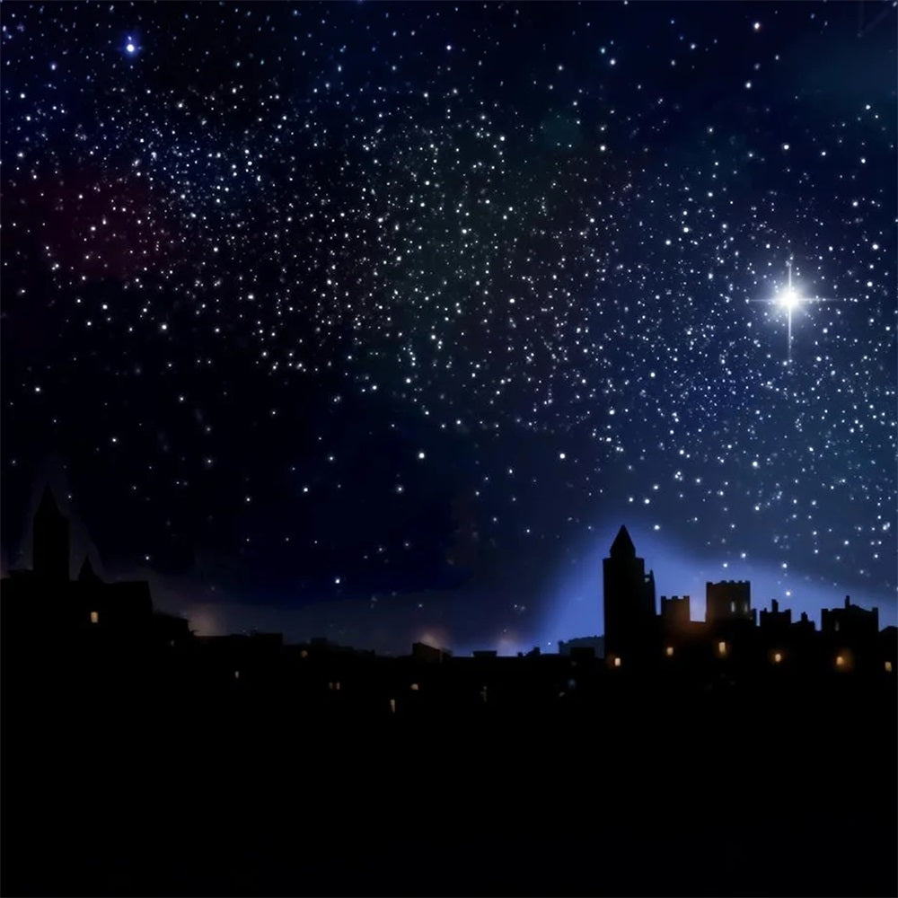 Nativity Backdrop Starry Bethlehem Holy Night Christmas Photo Backdrops TWW510-53