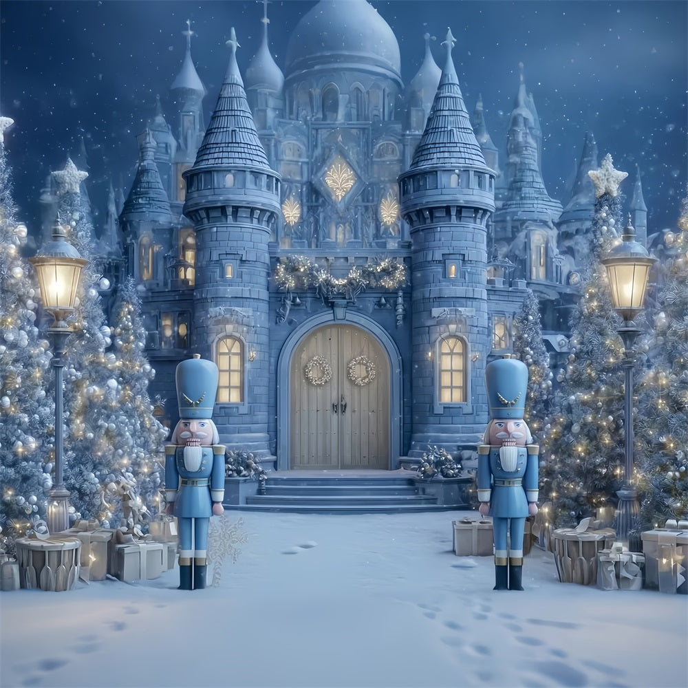 Nutcracker Backdrop Blue Nutcracker Castle Gate Christmas Backdrop Ideas TWW510-69