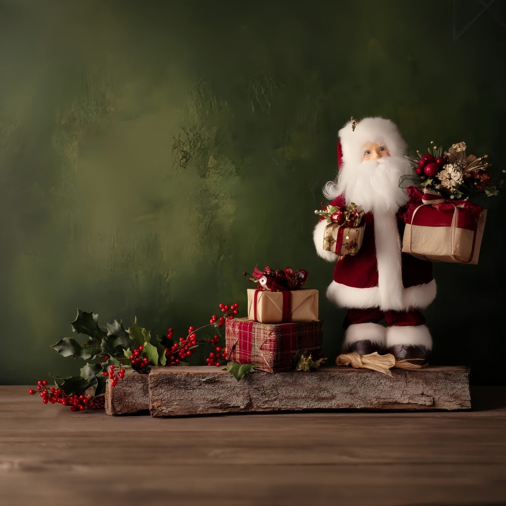 Santa Backdrop Rustic Santa Gift Table Christmas Photography Backdrops TWW510-71