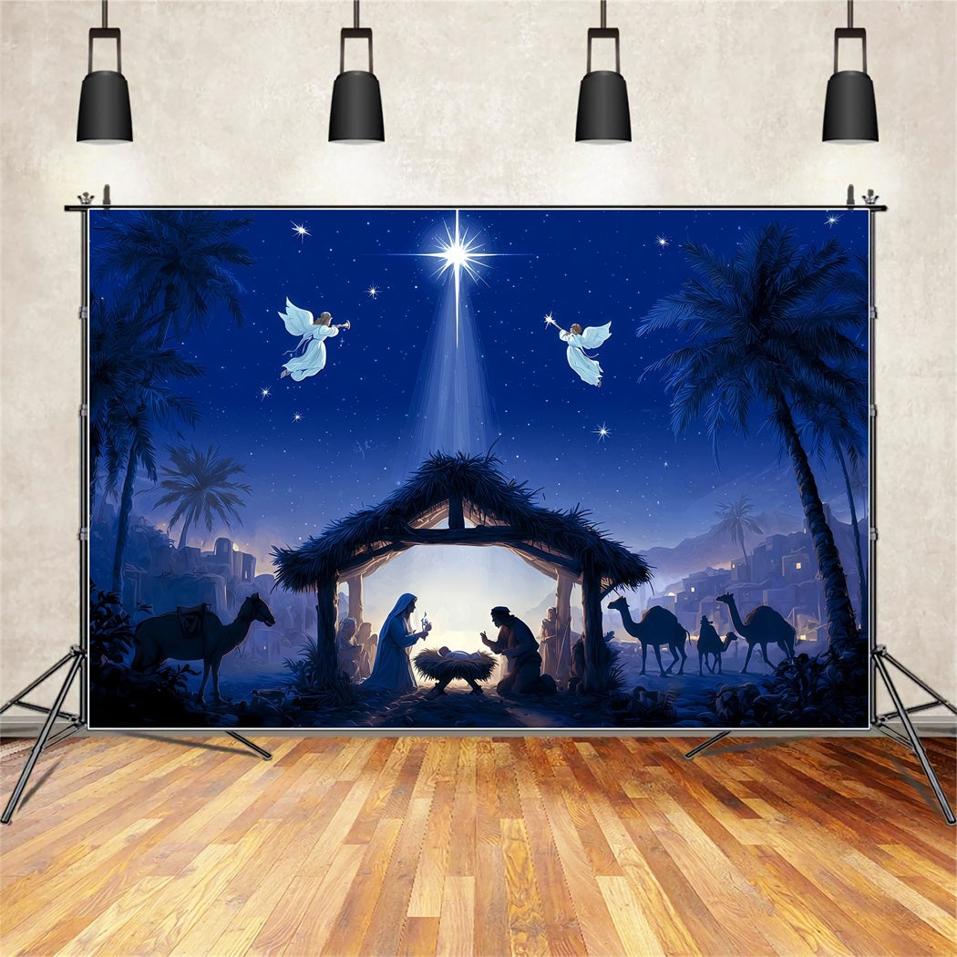 Nativity Backdrop Holy Night Nativity Star Christmas Backdrop TWW510-72