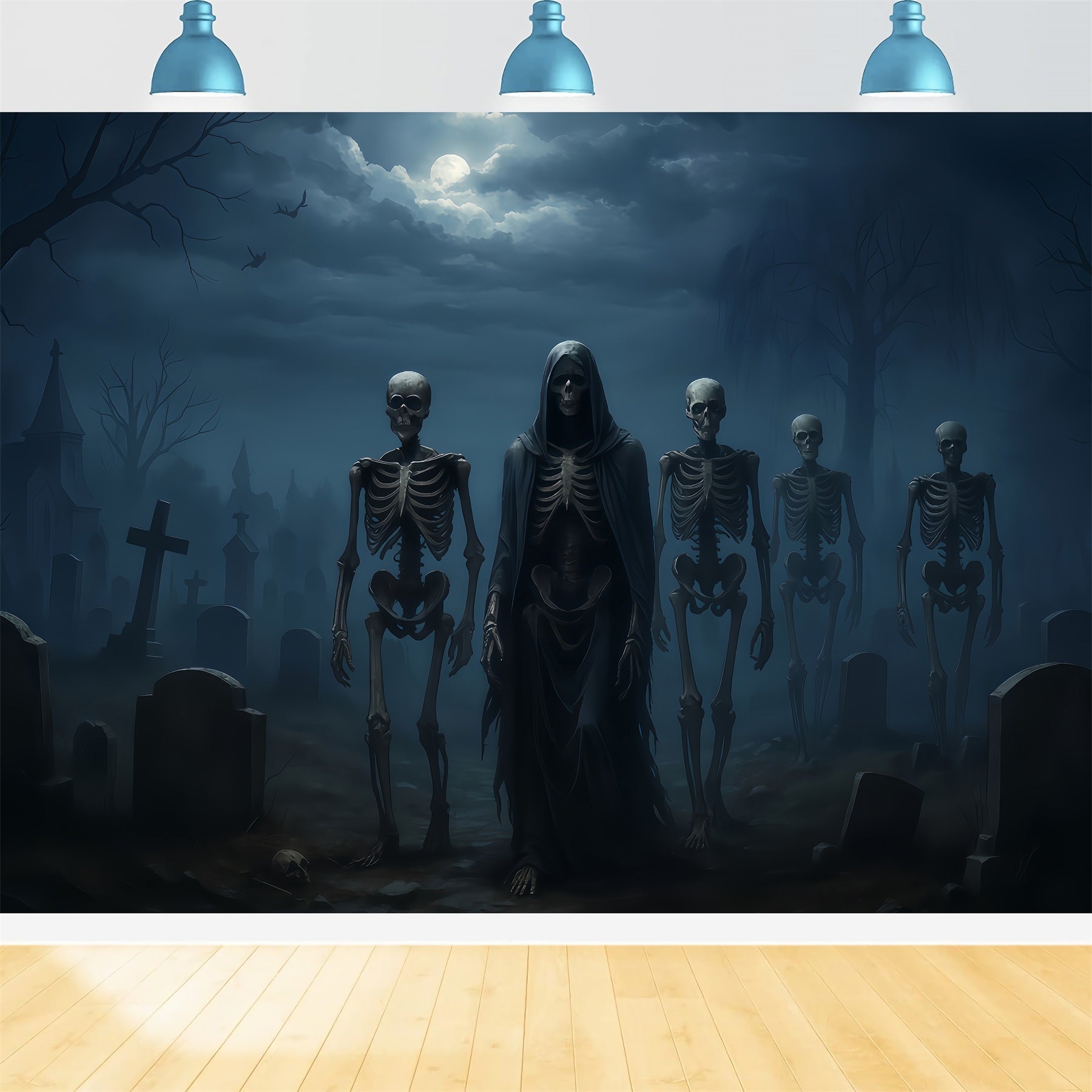 Halloween Ghost Backdrop Skeleton Army Midnight March Spooky Halloween Backdrop TWW510-8