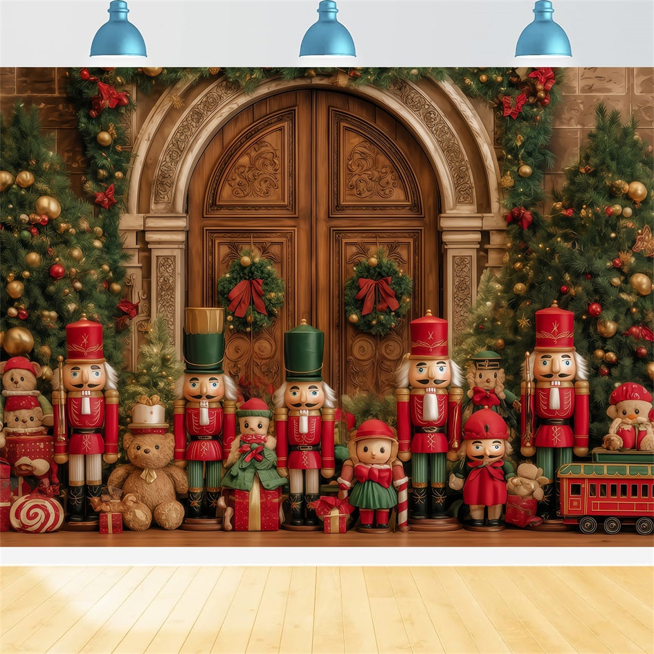 Nutcracker Backdrops Nutcracker Toy Soldier Display Christmas Backdrop Ideas TWW510-85