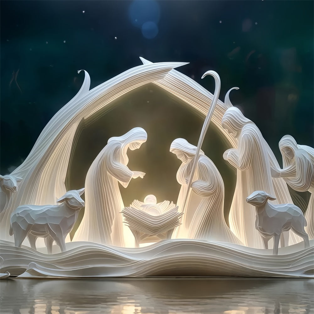 Nativity Backdrop Paper Sculpture Holy Nativity Christmas Backdrop TWW510-86