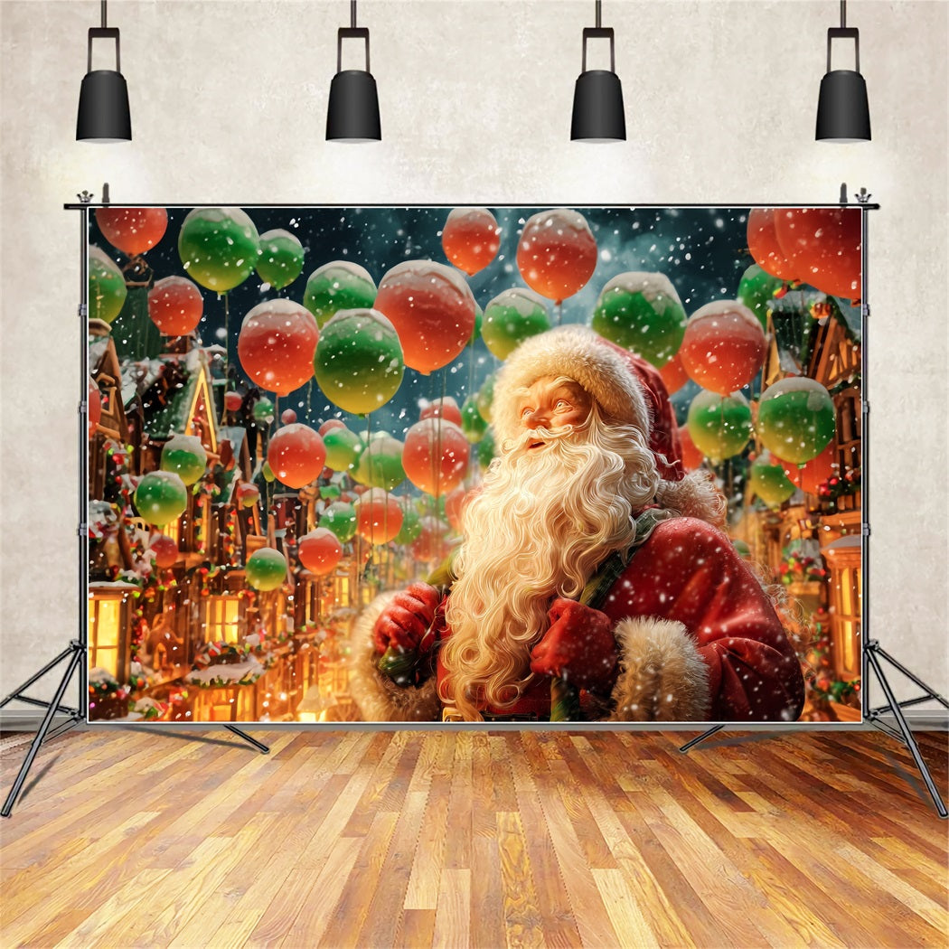 Santa Claus Backdrop Santa Balloons Winter Parade Christmas Backdrops Sale TWW510-92