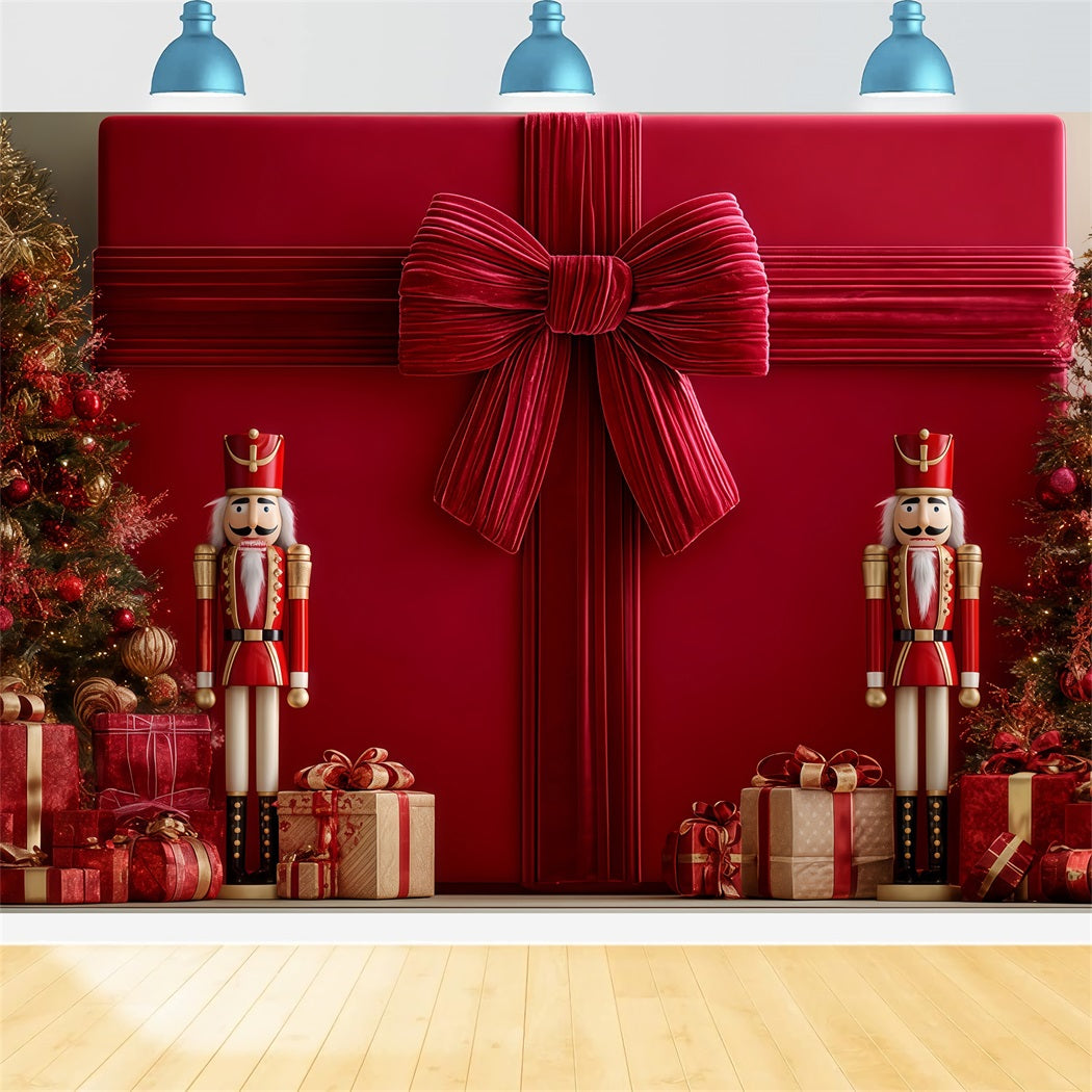 Giant Bow Backdrop Giant Gift Nutcracker Display Christmas Backdrops TWW510-97