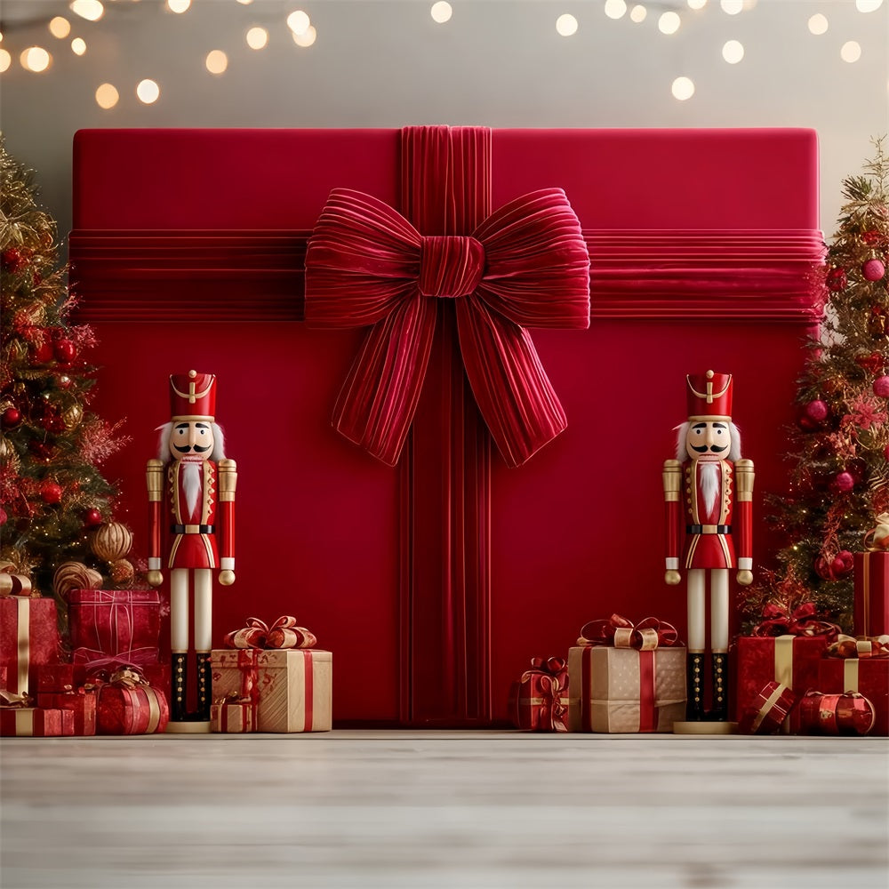 Giant Bow Backdrop Giant Gift Nutcracker Display Christmas Backdrops TWW510-97