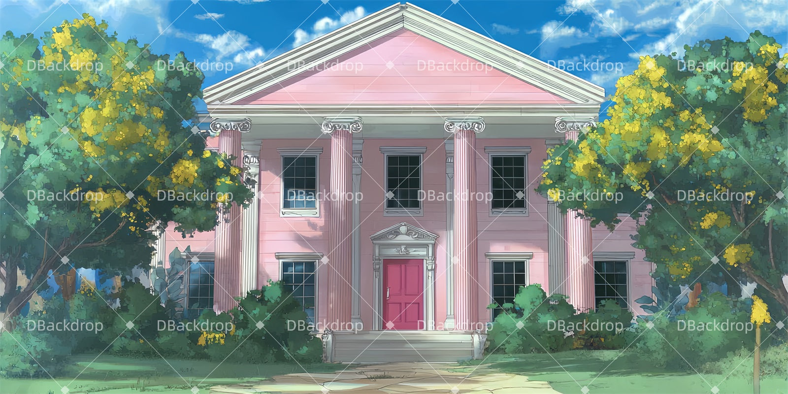 Stage Backdrop Delta Nu Sorority School Play Backdrops TWW510-T20