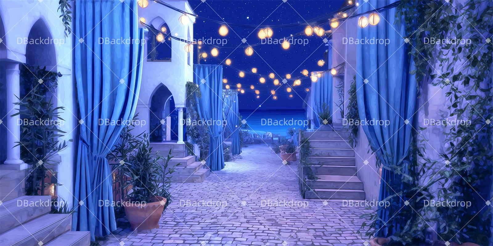 Performance Backdrops Beach Bar Church Stage Backdrops TWW510-T25