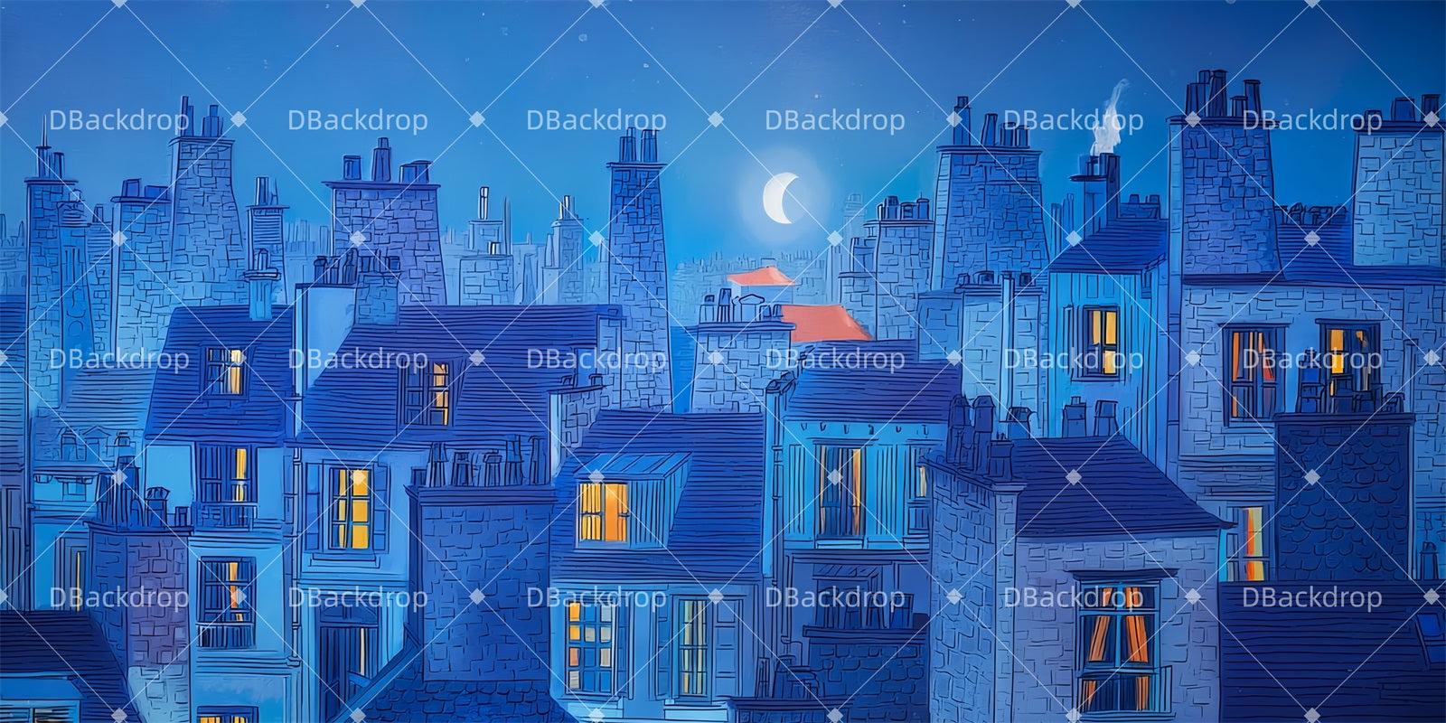 Dance Stage Backdrop Rooftops of London Musical Backdrops TWW510-T34