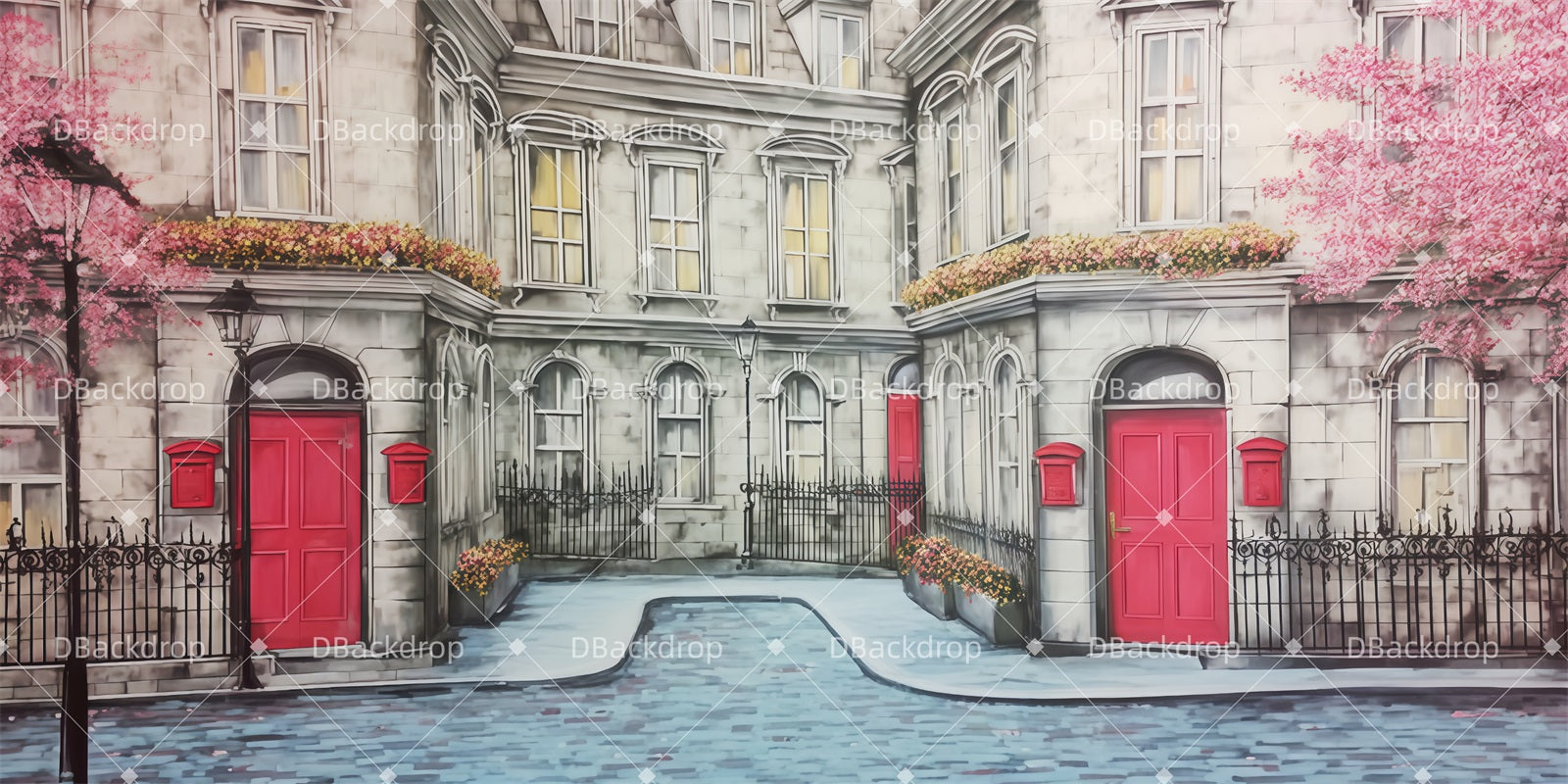 Professional Stage Backdrops Cherry Tree Lane Theater Backdrop TWW510-T36